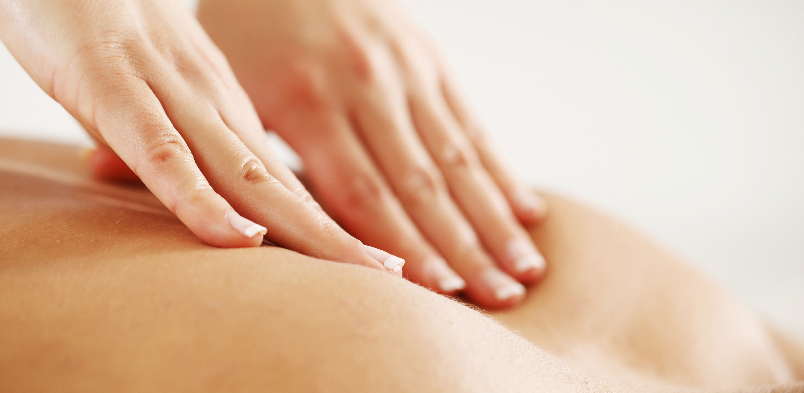 Close-up of a back massage.